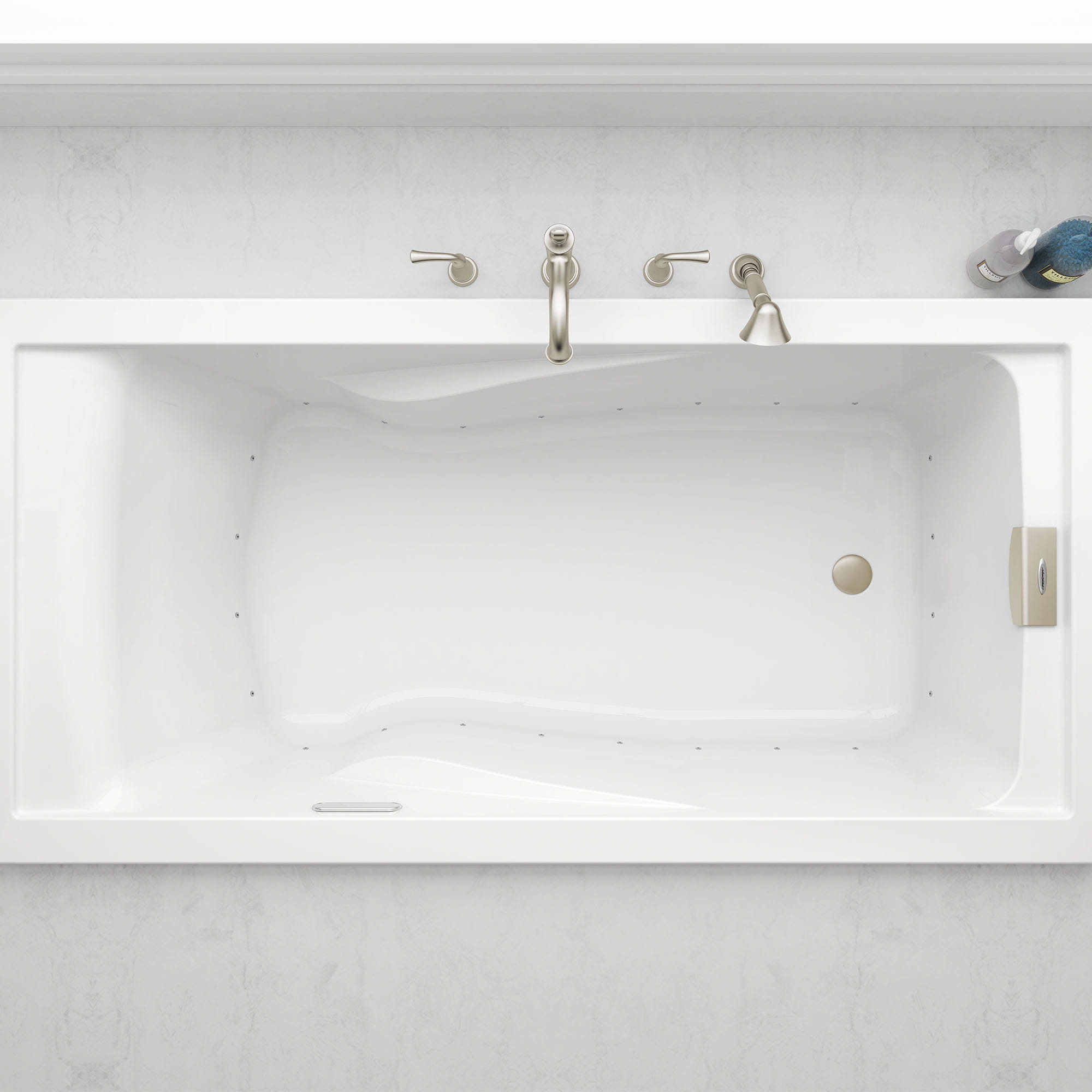Evolution 72 x 36 Inch Deep Soak Drop In Bathtub With EverClean Air Bath System WHITE